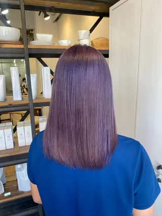 セミロング カラー たなか もえなのヘアスタイル