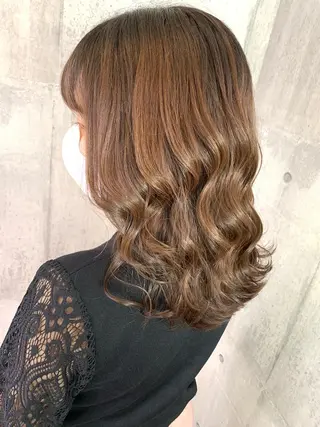 セミロング 小顔レイヤー/ 透明感カラー/増田のヘアスタイル