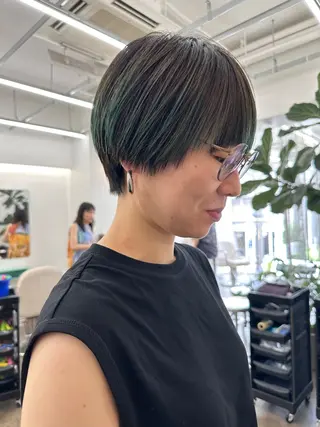 ショート カラー ボブ/レイヤー/ケア パーマ/リュウタのヘアスタイル