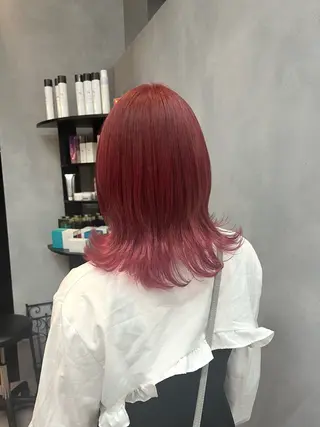 ミディアム カラー tomoka 推しカラーのヘアスタイル