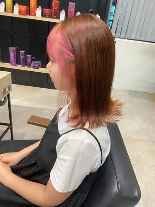 ミディアム カラー 艶カラー/縮毛矯正 /髪質改善/はるたのヘアスタイル