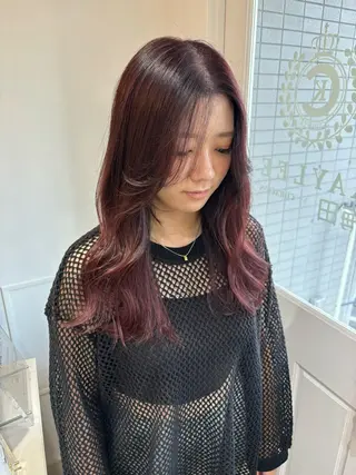 ロング カラー Risa🐈⬛/ グレージュ/透明感のヘアスタイル