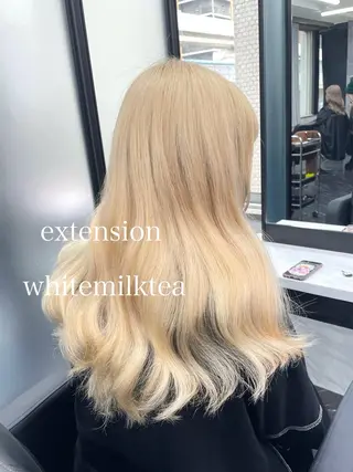 セミロング カラー エクステ🩵ブリーチ 韓国ヘア🩵KAEのヘアスタイル