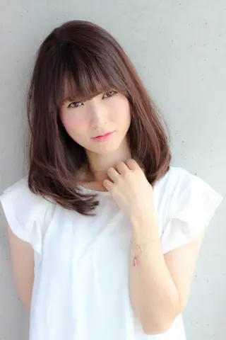 ミディアム カラー パーマ 村上 貴徳のヘアスタイル