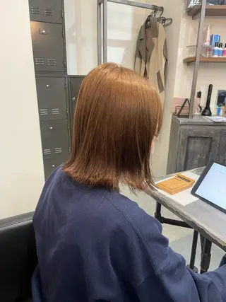 ミディアム カラー 顔周りカット 🎀サヤカ🎀のヘアスタイル