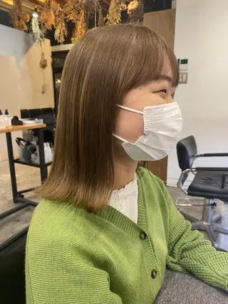 ミディアム カラー ヘアアレンジ satsuki 暖色・ブラウンカラーのヘアスタイル