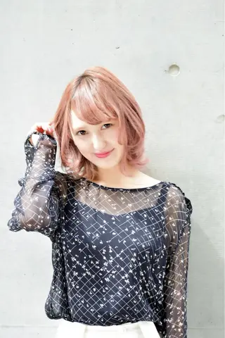 ミディアム カラー 前髪/ハイライト得意 安西駿一　【銀座】のヘアスタイル