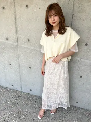 セミロング ホラオク カナエのヘアスタイル