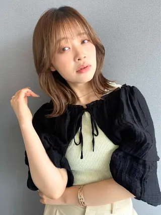 ミディアム カラー kitin 吉祥寺 山岸花のヘアスタイル