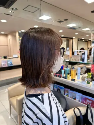 ミディアム パーマ クロスパーマ/うる艶 カラー/Kurumiのヘアスタイル