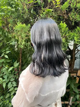 ミディアム カラー 久力琴音''透明感 カラー''アレンジのヘアスタイル