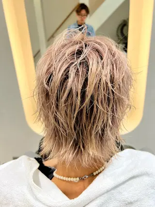 ショート カラー パーマ ヘアアレンジ メンズ 堀井 凌平のヘアスタイル