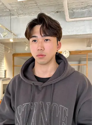 パーマ メンズ 渋谷 ミモザワークス タニグチヨシユキのヘアスタイル