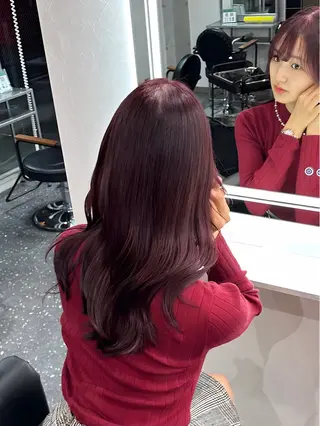 ロング カラー 韓国風レイヤー🗝要 暗透カラー📓吉祥寺のヘアスタイル