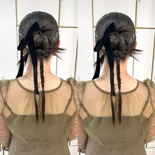 ヘアアレンジ マミ☁️ヘアセット/ お呼ばれヘア/浴衣のヘアスタイル