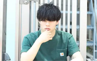 ショート パーマ メンズ door white hideのヘアスタイル