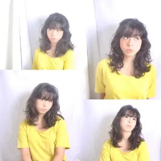 ミディアム パーマ ママ美容師 🌿まなべさとみ🌿のヘアスタイル