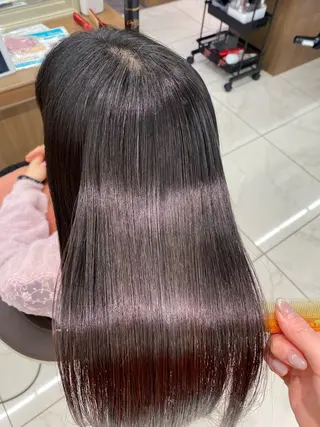 ミディアム パーマ 長妻莉央/縮毛矯正 髪質改善カラーのヘアスタイル