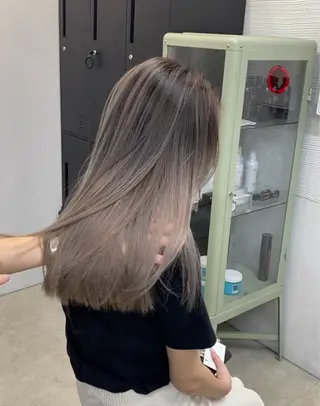 ロング カラー ハイライト、レイヤー カット/西梅田/中西のヘアスタイル