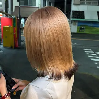 セミロング 🎀ハイトーン/ 艶カラー/夕月🎀のヘアスタイル