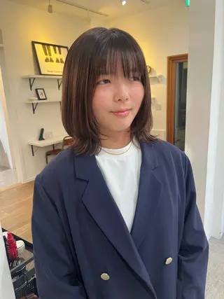 ミディアム カラー ヘアアレンジ 無料カットモデル‪✨ ✂️Nanami🌷のヘアスタイル