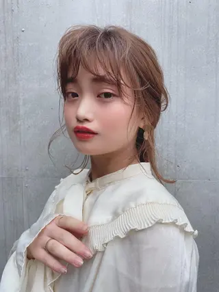 ミディアム カラー ヘアアレンジ 三浦 望のヘアスタイル