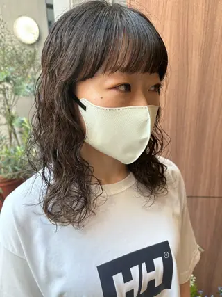 ミディアム パーマ しみず さくら🌸のヘアスタイル