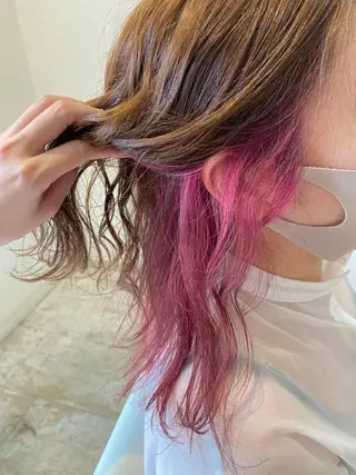 セミロング カラー ヘアアレンジ Design Color🐰アユミのヘアスタイル