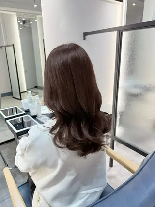 セミロング カラー パーマ 韓国ヘア/韓国風 パーマ/kazueのヘアスタイル