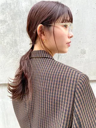 ロング カラー ヘアアレンジ 髪質改善カラー&TR 縮毛矯正/弱酸性矯正のヘアスタイル