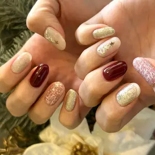 ネイル unwind ┊︎冬っぽネイル🧸のネイルデザイン