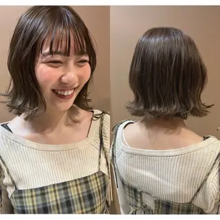 ミディアム あかり🌷ナチュラル 、透明感カラーのヘアスタイル
