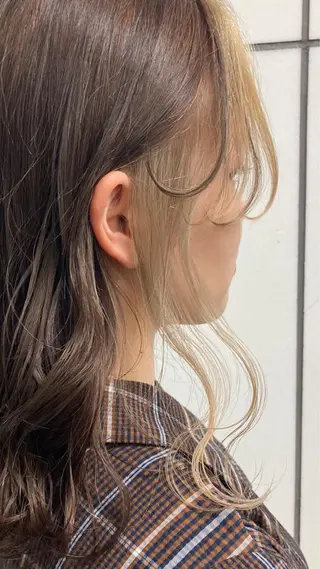 セミロング カラー 髪質改善/痛ませ ないカラー/西村航大のヘアスタイル