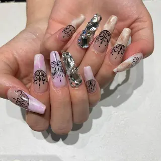 ネイル 【やり放題専門店】 スカルプ&長さ出しのネイルデザイン