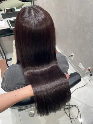 ロング ブラウン/盛れる 顔周り/髪質改善のヘアスタイル