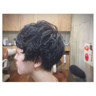 ショート パーマ ツイスパ・波巻き 🩵片平和香奈のヘアスタイル