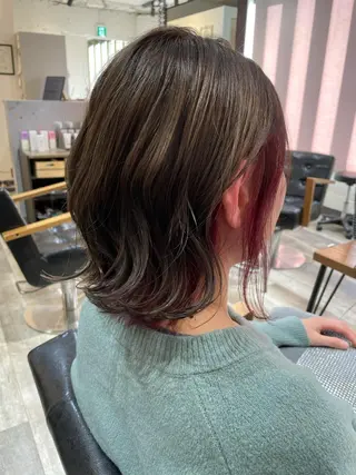 ミディアム カラー ACROあべの店所属・艶カラー/インナー /グラデ/大西小百合のヘアスタイル