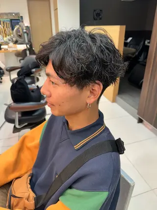 ショート パーマ メンズ パーマ/ハイトーン /吉田眞のヘアスタイル