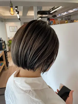 ショート カラー パーマ ヘアアレンジ メンズ キッズ ネイル マツエク・マツパ アイブロウ ゆうか/ カットモデル募集のヘアスタイル