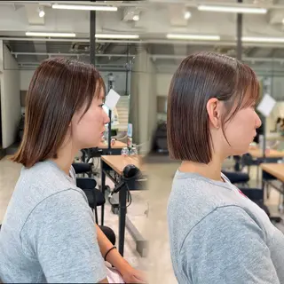 ショート カラー ⭐️似合わせボブ 縮毛矯正⭐️かえでのヘアスタイル