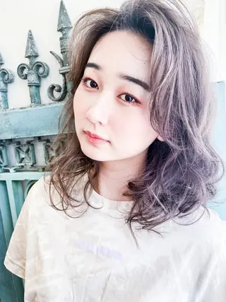 セミロング カラー パーマ ヘアアレンジ メンズ 表参道Lise おおいしおりのヘアスタイル