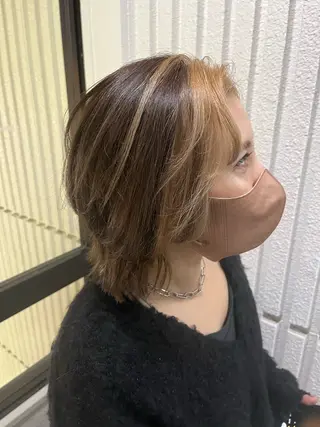 ミディアム カラー 🦕望月渉🦕 パーマ🌪️ブリーチのヘアスタイル