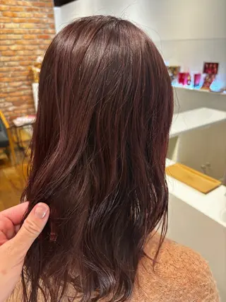 セミロング カラー パーマ 夏海 大宮美容室のヘアスタイル
