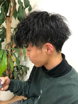 ショート カラー パーマ メンズ ❣️倉敷❣️美髪 カラー能登一成のヘアスタイル