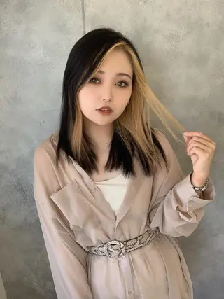 セミロング カラー 髪質改善 Noe心斎橋店のヘアスタイル