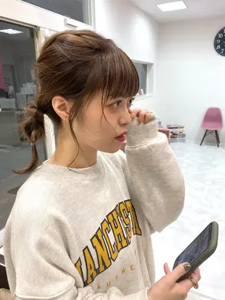 ミディアム カラー 💘韓国カラー💘 クルミのヘアスタイル