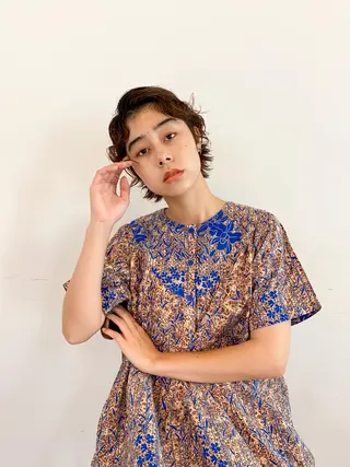 ショート カラー パーマ ヘアアレンジ メンズ キッズ ネイル マツエク・マツパ パーマスタイル🔅 sayacaのヘアスタイル