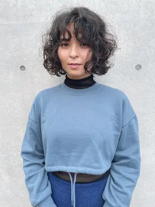 ミディアム パーマ センスをお届けします 大谷将生INFPのヘアスタイル