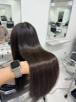 ロング カラー ブリーチなしWカラー /艶カラー✨のヘアスタイル