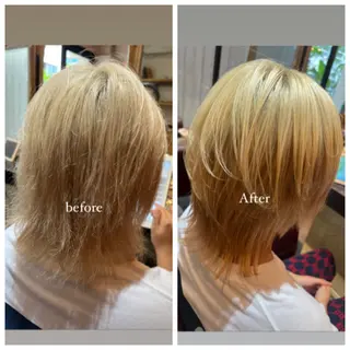 ミディアム パーマ ハイライト/インナー /ブリーチ/レイヤーのヘアスタイル